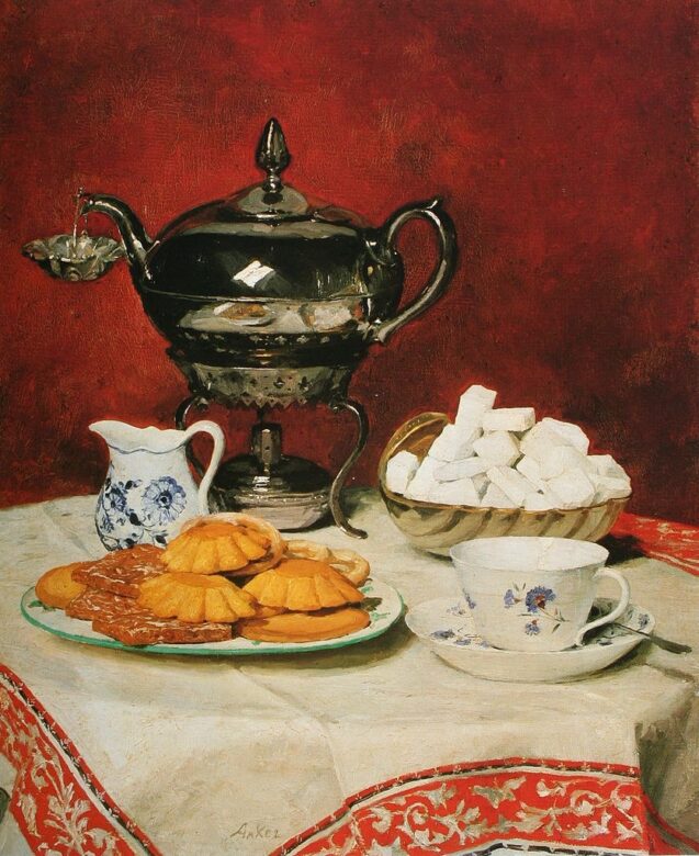 Albert-Anker-maleri - "Tea and Pastry"